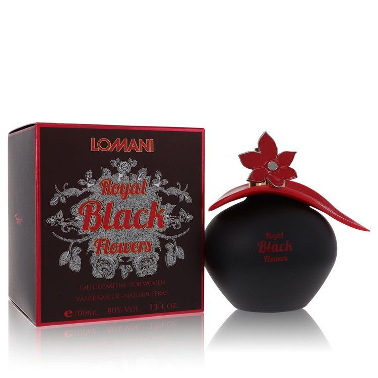 Lomani Royal Black Flowers
